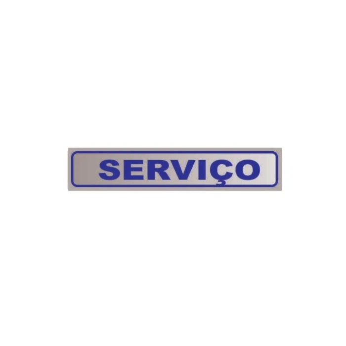 Placa De Aviso Sinalização Portas Serviço 25cmx5cm