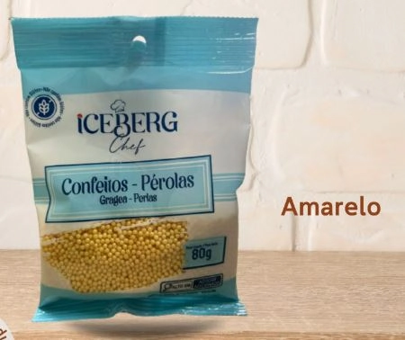 Confeito Perolado Amarelo 80g Iceberg