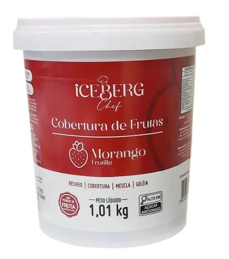 Pote Cobertura De Morango C/pedacos 1,1kg