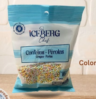 Confeito Perolado Colorido 80g Iceberg