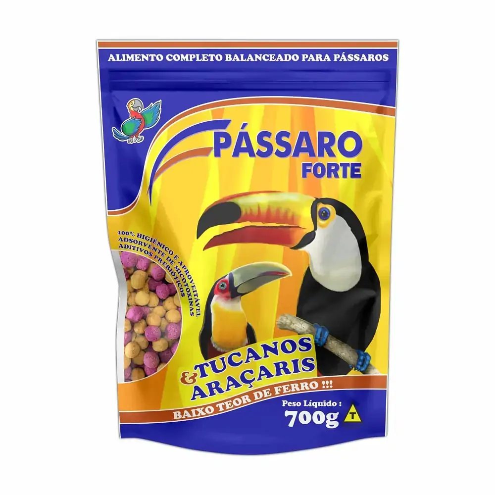 Alimento Completo para Tucanos e Araçaris Pássaro Forte 700g 700g