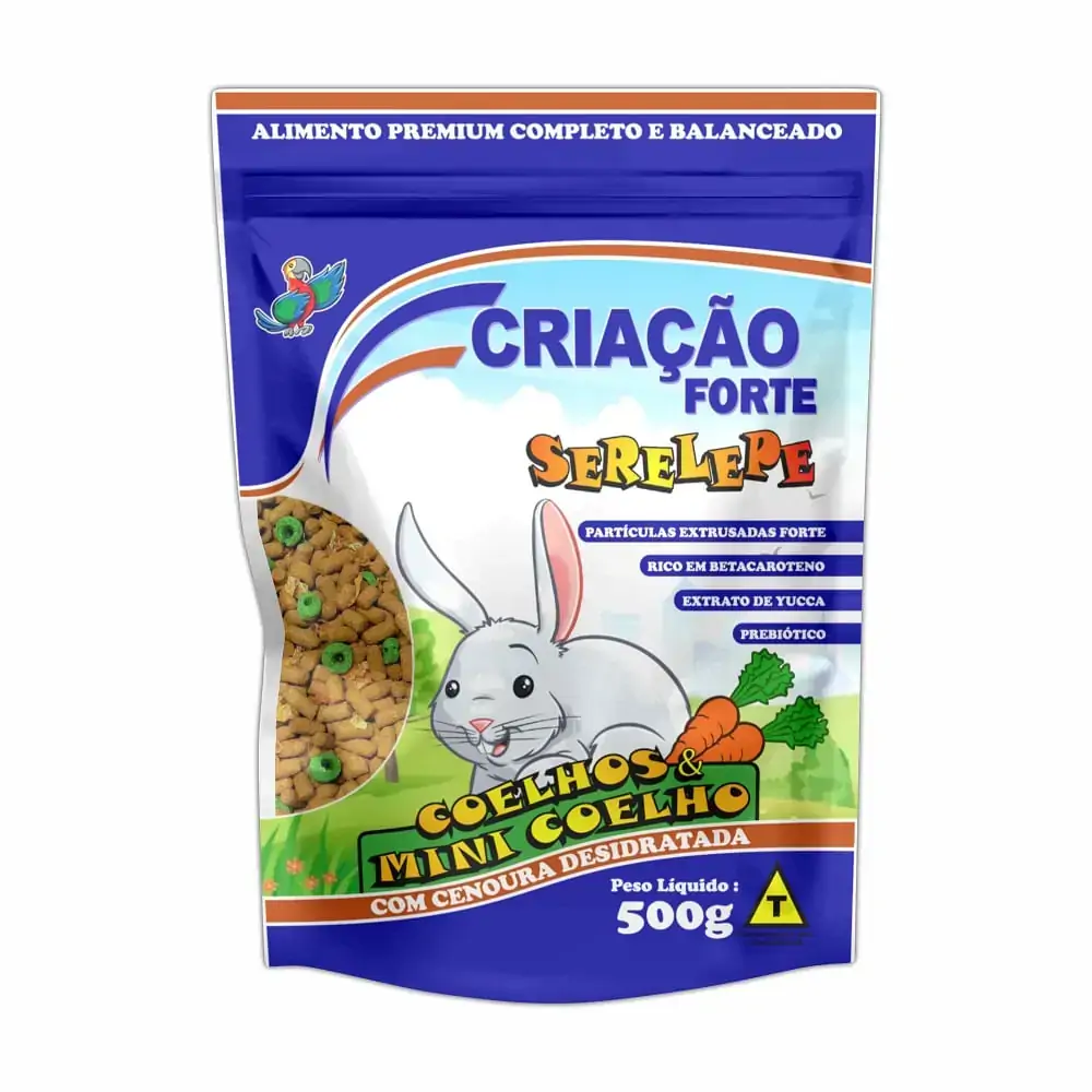 Ração Coelho e Mini Coelho 500g Serelepe