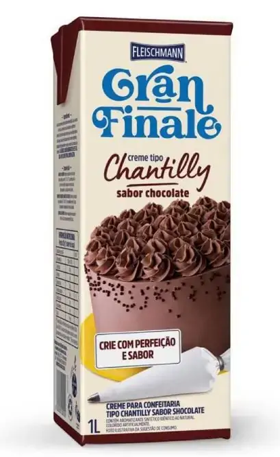 Creme Chantilly Vegetal Chocolate Fleischmann Gran Finale Caixa 1l