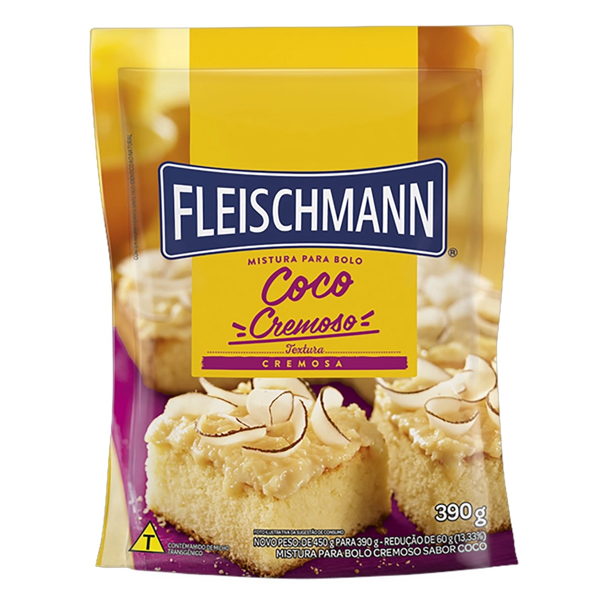 Mistura para Bolo Cremoso Coco Fleischmann Sachê 390g