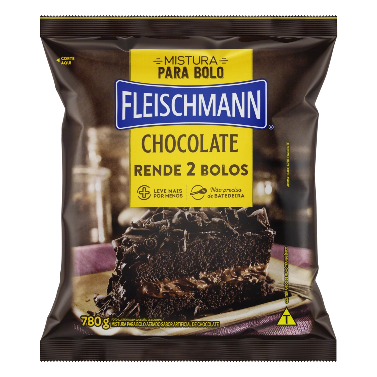 Mistura Para Bolo Aerado Chocolate Fleischmann Pacote 780g Leve Mais Pague Menos