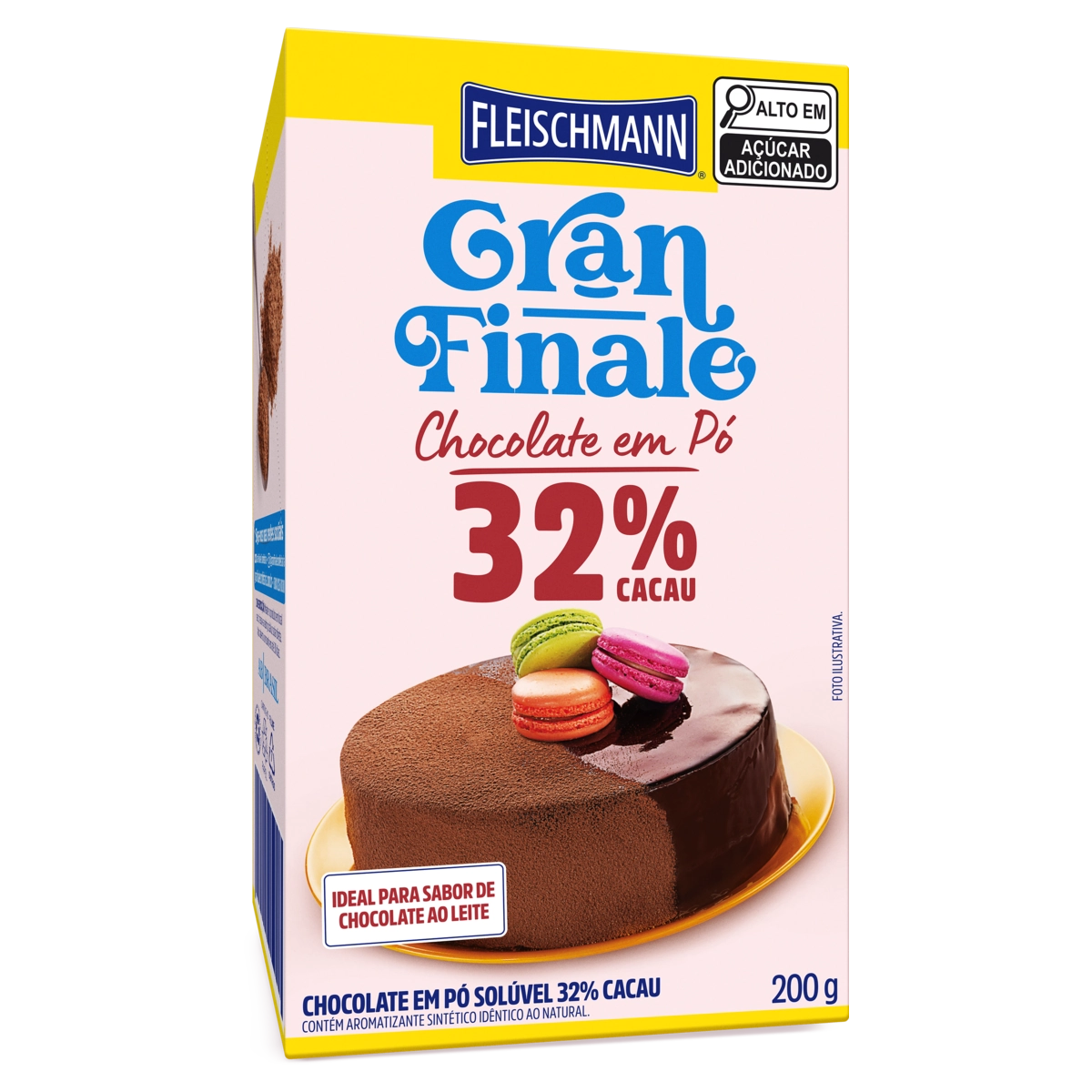 Chocolate Pó Solúvel 32 Cacau Fleischmann Gran Finale Caixa 200g