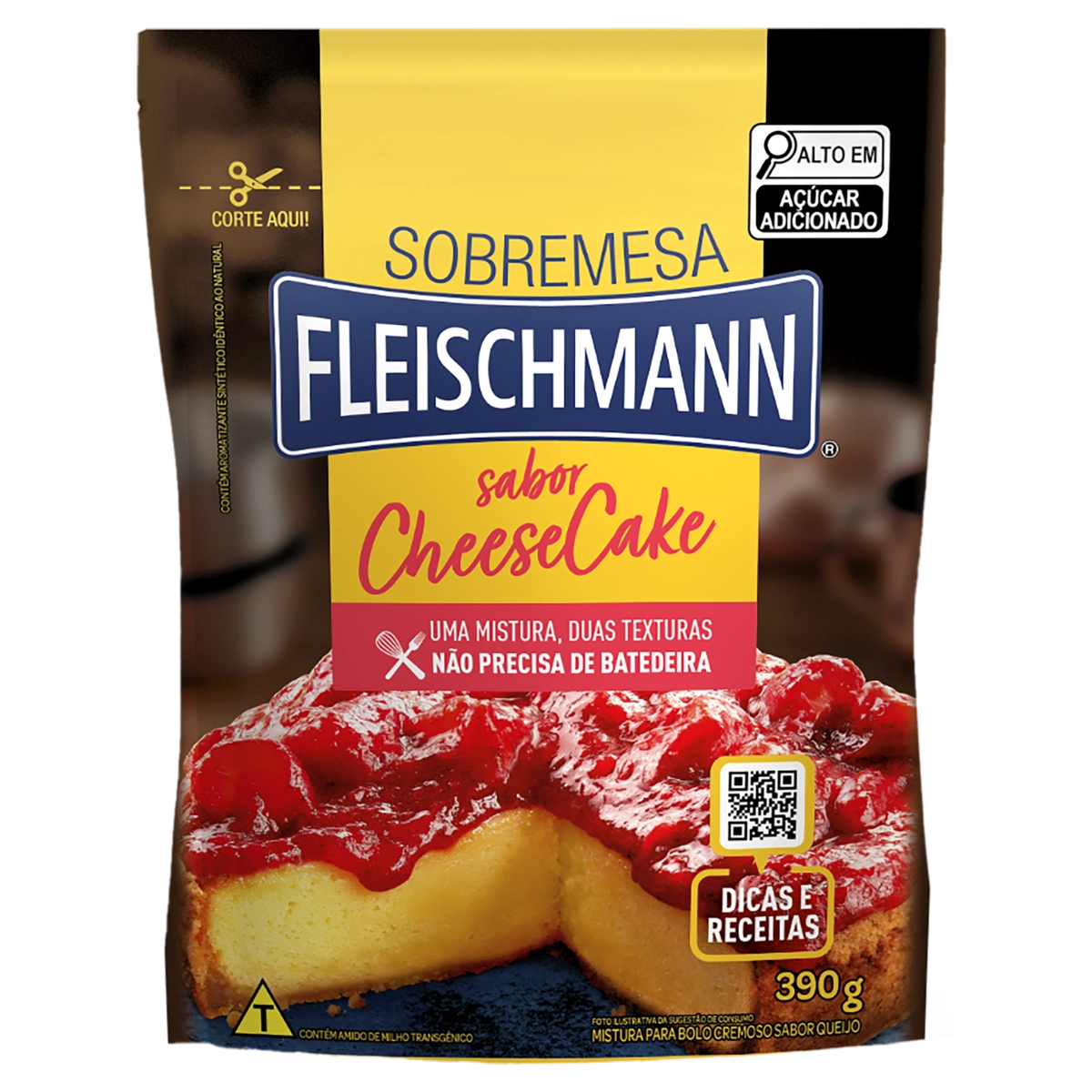Mistura Para Bolo Cremoso Cheesecake Fleischmann Sachê 390g