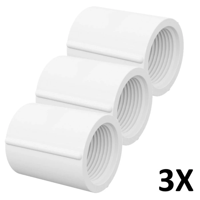 Kit 3 Luva Pvc Roscável 1.1/2" Branca (50mm) Tigre