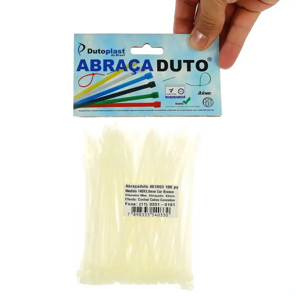 Abracadeira Abracaduto 401053 Branca Pacote C/100