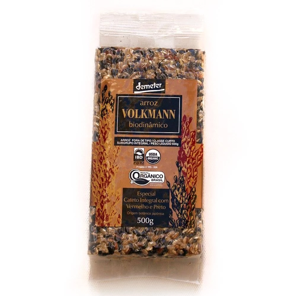 Arroz Cateto Integ Vermelho Preto Orgânico Biodinâmico 500g Volkmann