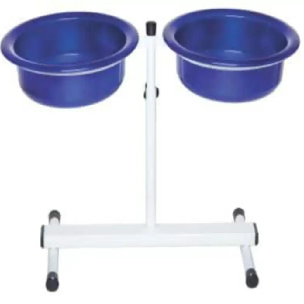 Comedouro Duplo Regulável Azul Agrodog 1,650ml