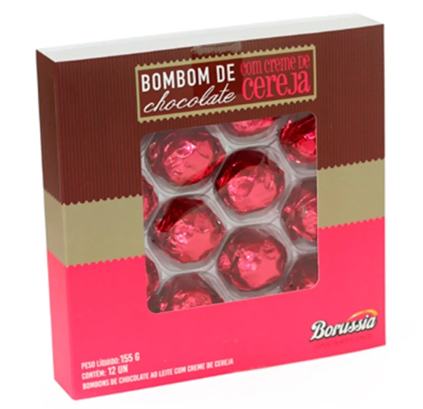 Choco Bombom Creme Cereja 155g C/12 Borussia