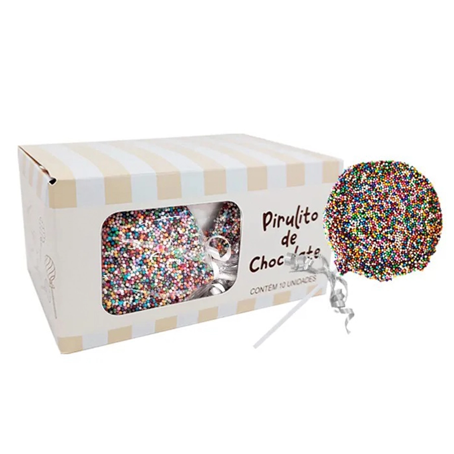Pirulito Chocolate Ao Leite Com Missanga 55g Borussia