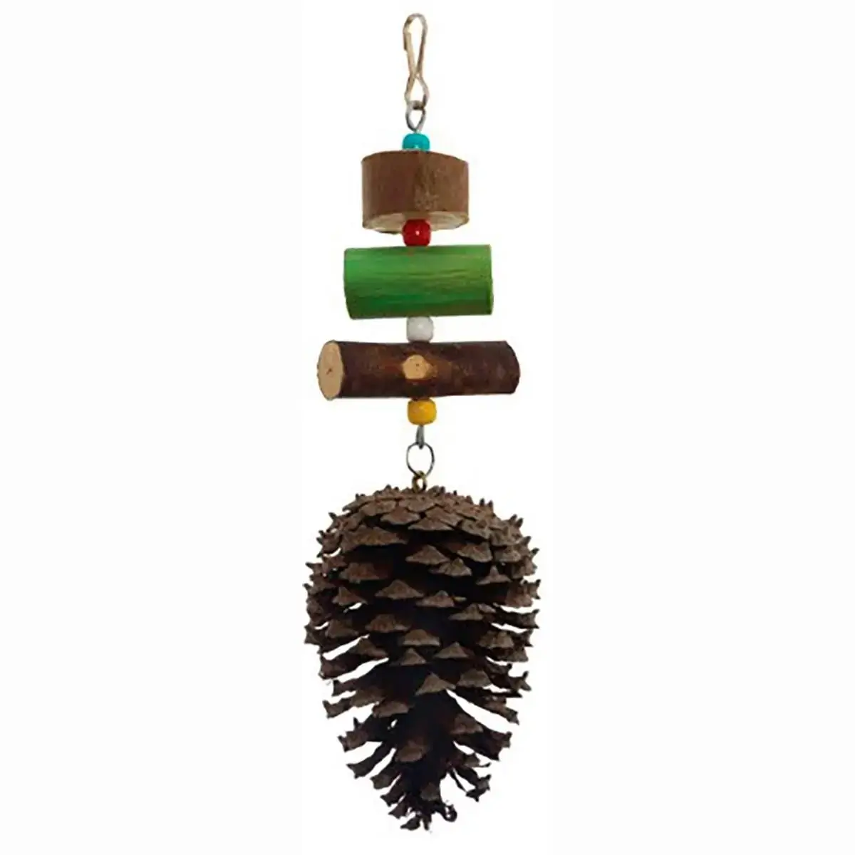 Brinquedo pendulo madeira com pinha 10x24cm Bragança