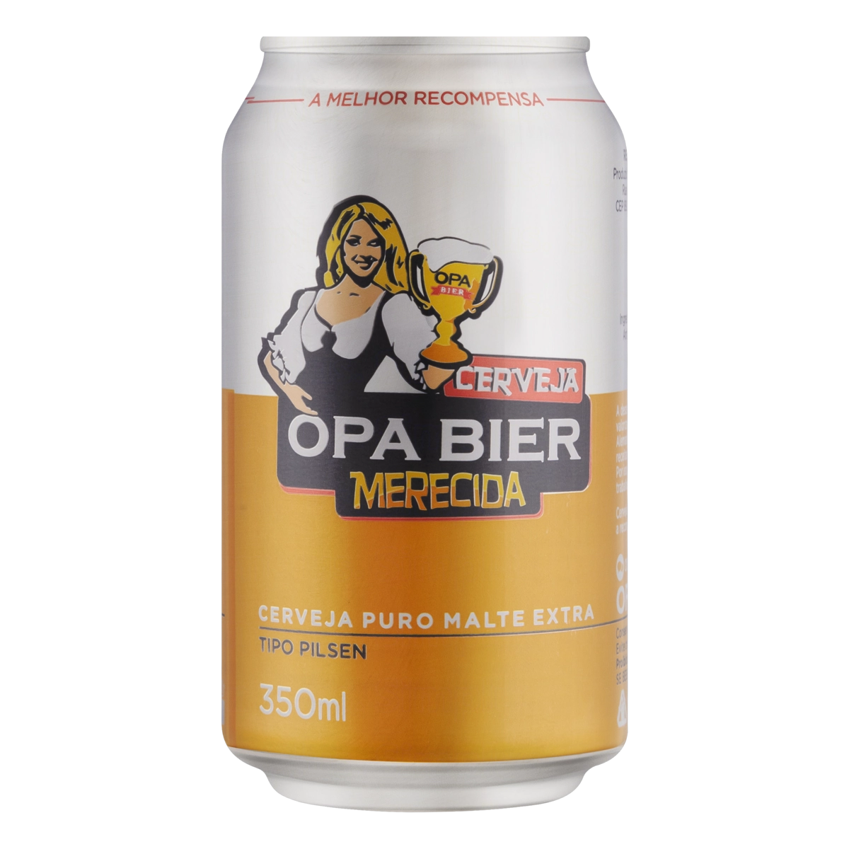 Cerveja Pilsen Puro Malte Opa Bier Merecida Lata 350ml