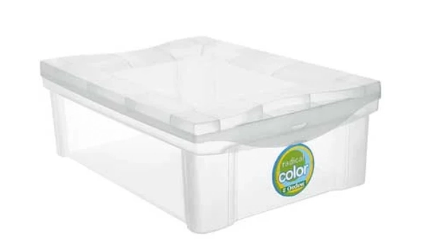 Caixa Organizadora Média 13,5 L Com Trava Cristal