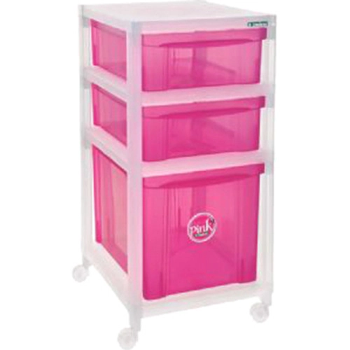 Gaveteiro Rosa Com 3 Gavetas