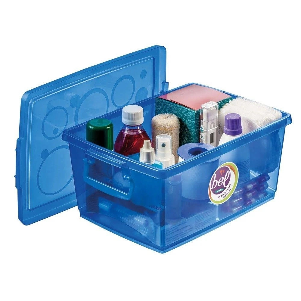 Caixa Organizadora com Tampa Ordene Azul 13x17cm