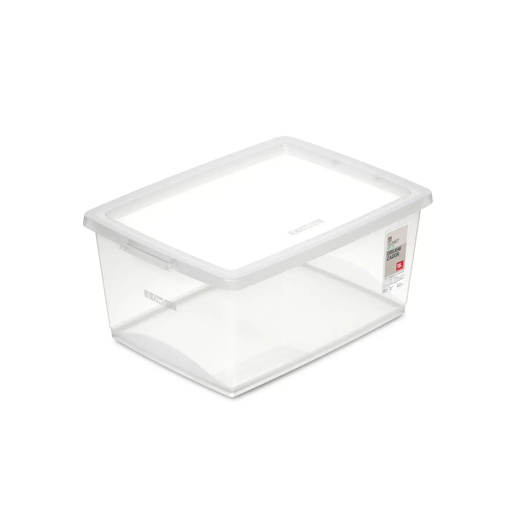 Caixa Organizadora com Trava 15 Litros Ordene Cristal OR80500