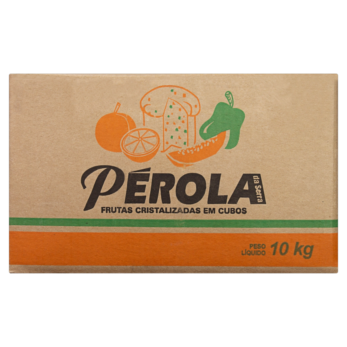 Frutas Cristalizadas Em Cubos Mamão E Laranja Pérola Da Serra Caixa 10kg