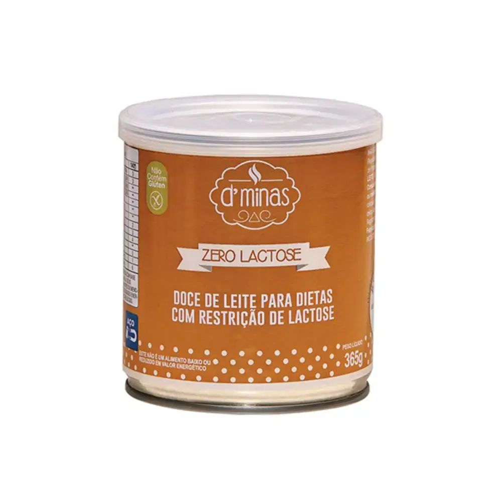 Doce De Leite Puro D Minas Zero Lactose Com Açúcar Lata 365g