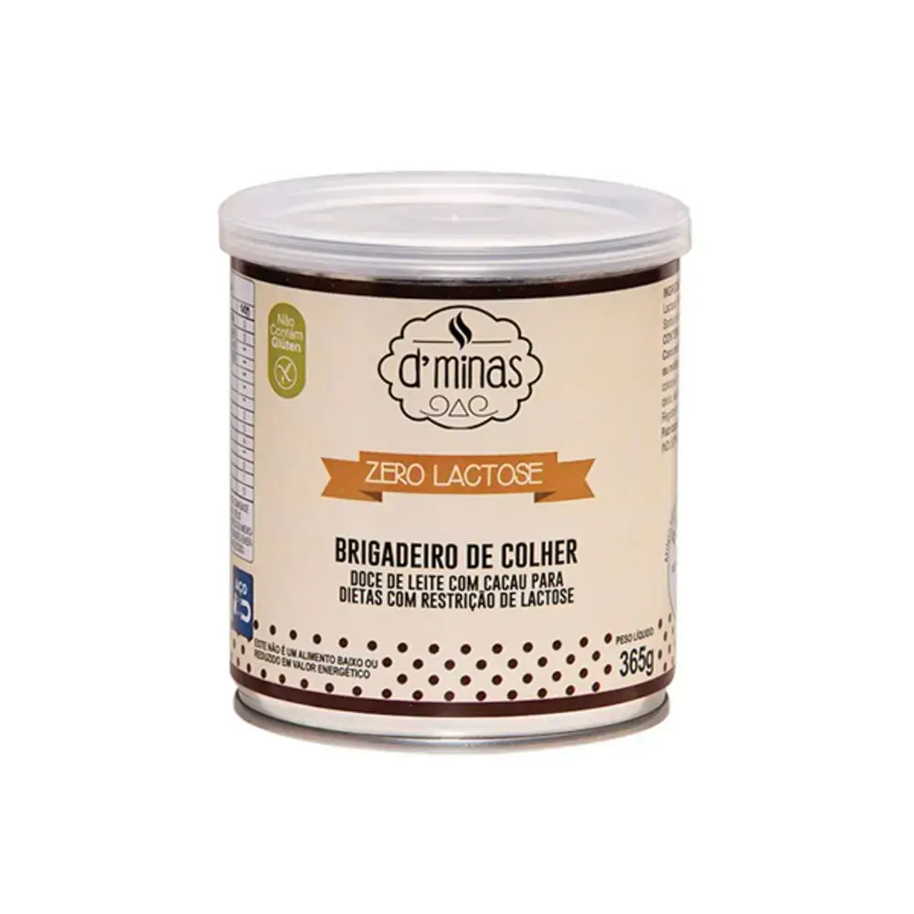 Brigadeiro De Colher D Minas Zero Lactose Com Açúcar Lata 365g