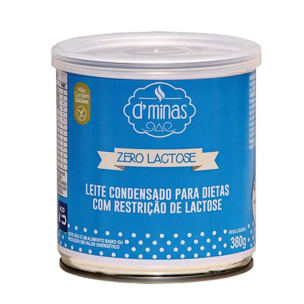 Leite Condensado D Minas Zero Lactose Com Açúcar Lata 380g