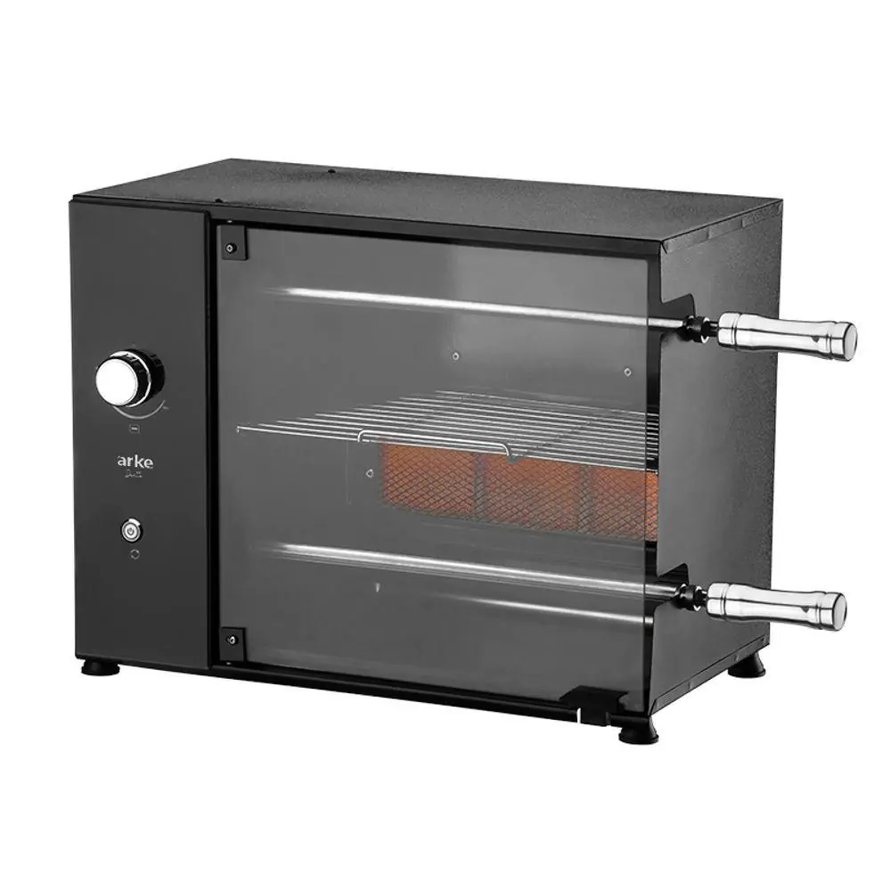 Churrasqueira A Gás Glp Rotativa Elétrica 2 Espetos + Grelha Acendimento Manual Duetto 220v Arke