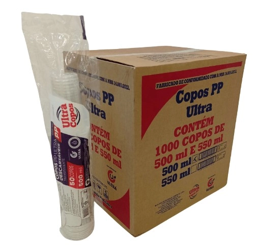 Copo Pp 500ml Liso Ultra Transp C 50
