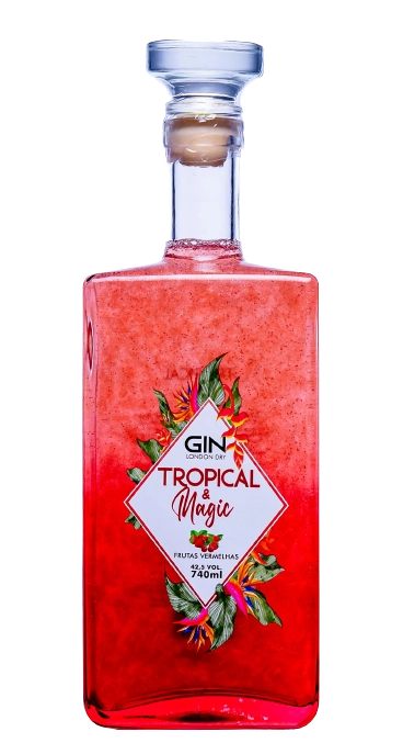 Gin Tropical & Magic Frutas Vermelhas 740ml