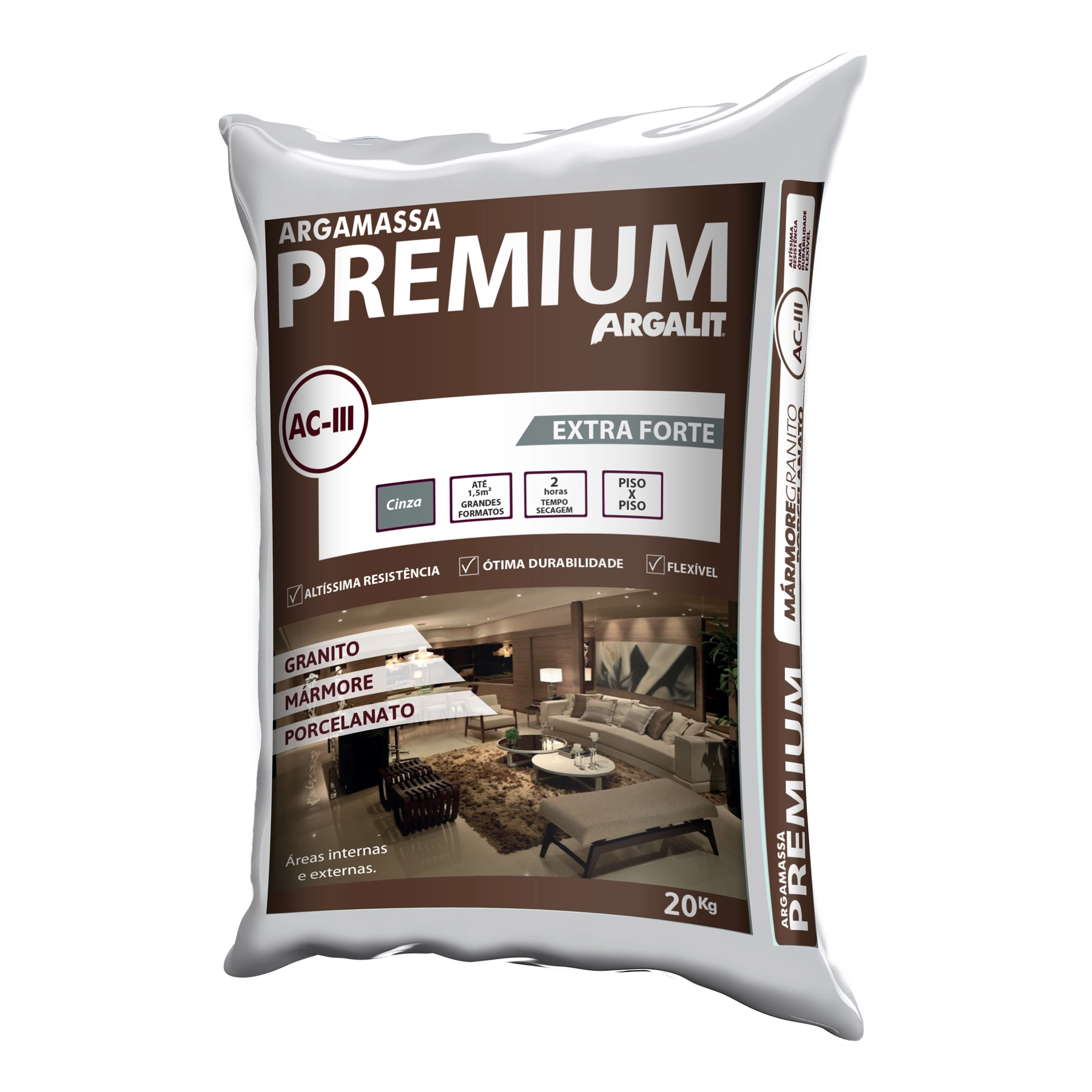 Argamassa ACIII Interno e Externo 20kg Cinza Argalit