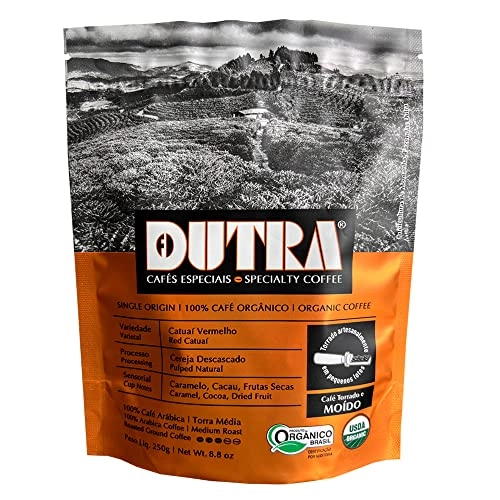 Café Dutra | Café Orgânico Especial, Torrado E Moído, Catuaí Vermelho, Torra Média, 250g