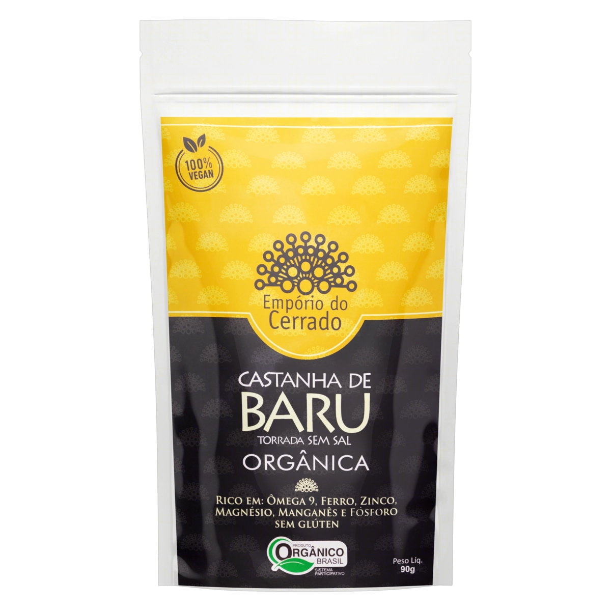 Castanha-de-Baru Torrada sem Sal Orgânica Empório do Cerrado Pouch 90g
