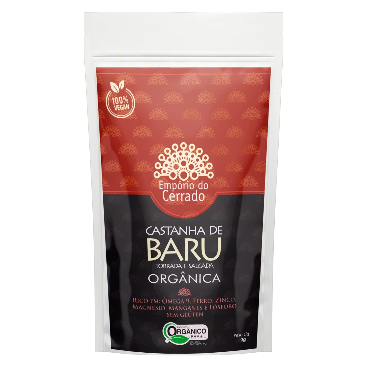 Castanha-de-Baru Torrada e Salgada Orgânica Empório do Cerrado Pouch 90g