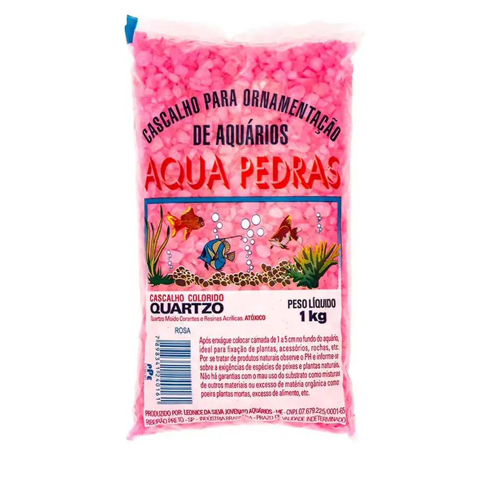 Substrato Para Aquários Aqua Pedras Cascalho De Quartzo Natural N° 02 Rosa