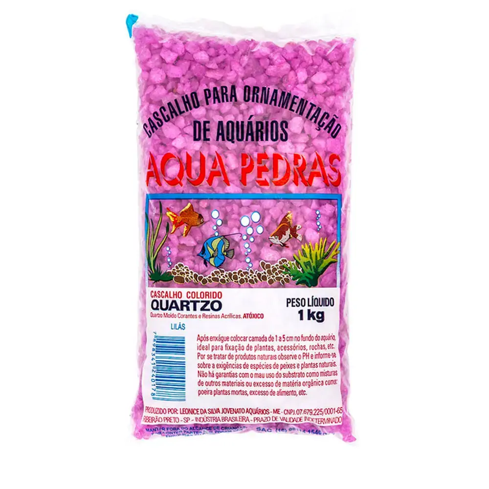 Substrato Para Aquários Aqua Pedras Cascalho De Quartzo Natural N° 02 Lilás