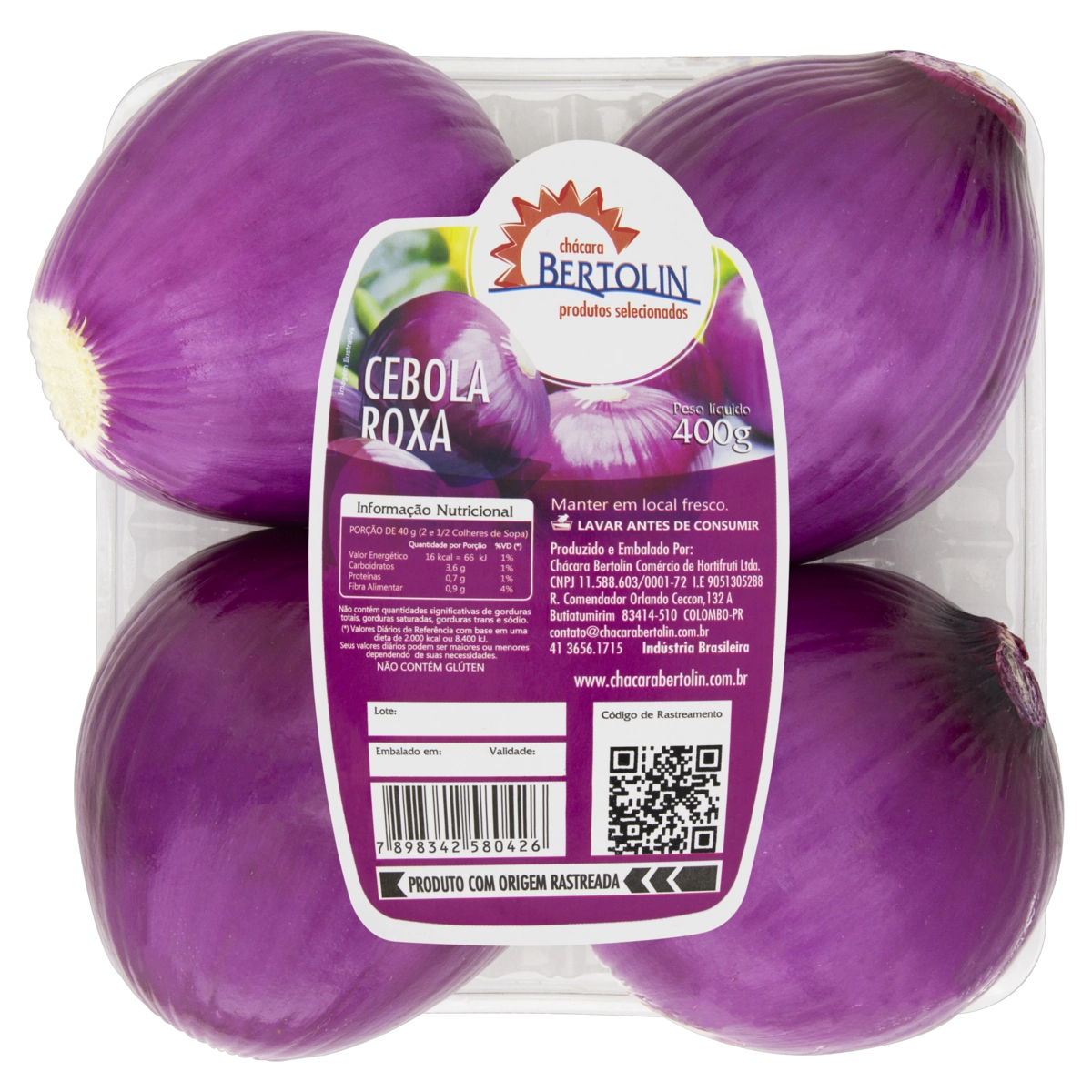 Cebola Roxa Chácara Bertolin 400g