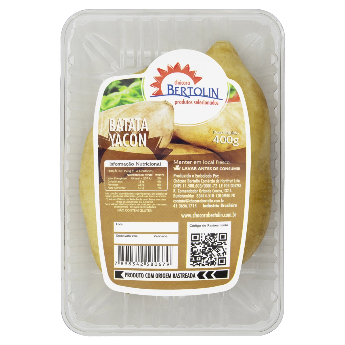 Batata Yacon Chácara Bertolin 400g