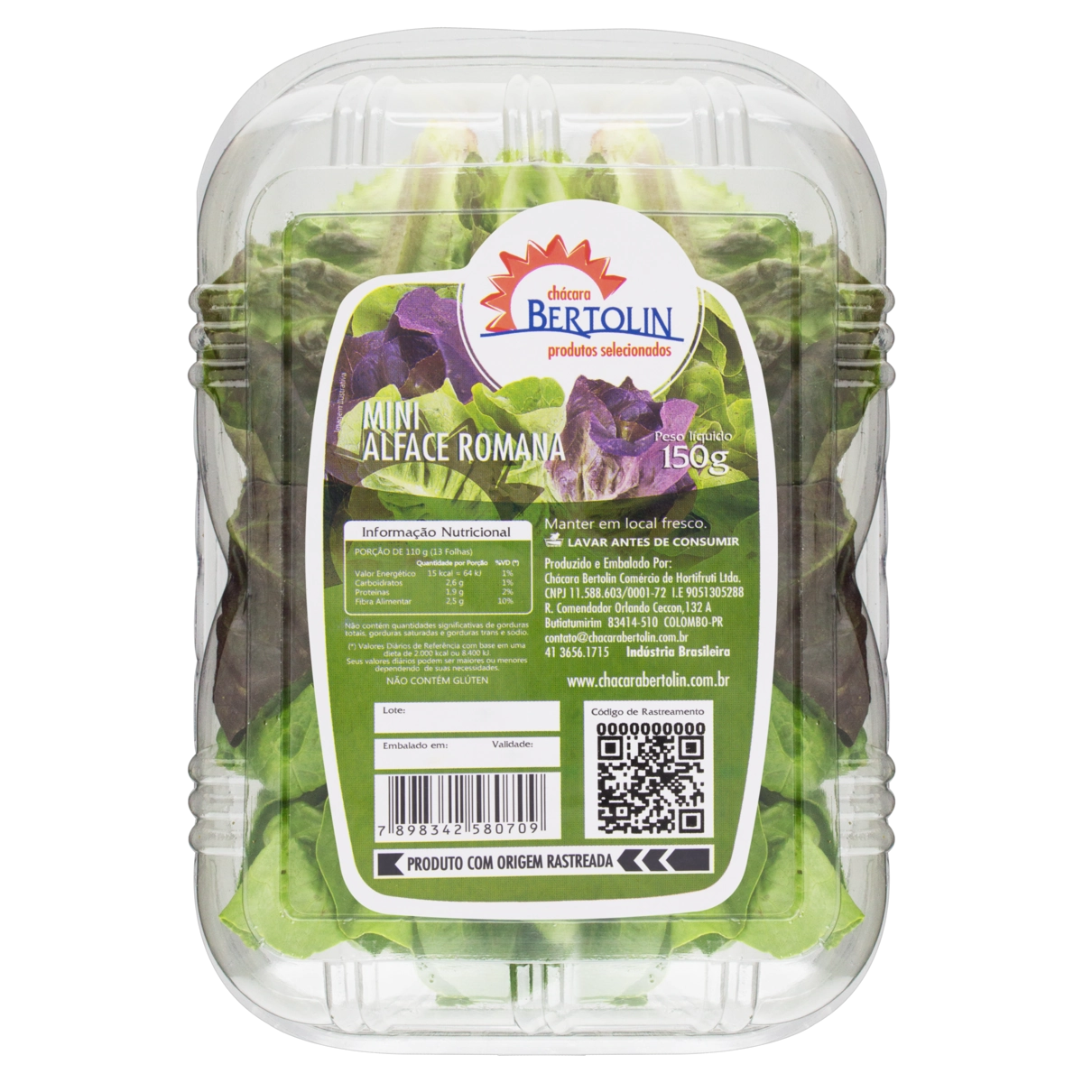 Mini Alface Romana Chácara Bertolin 150g