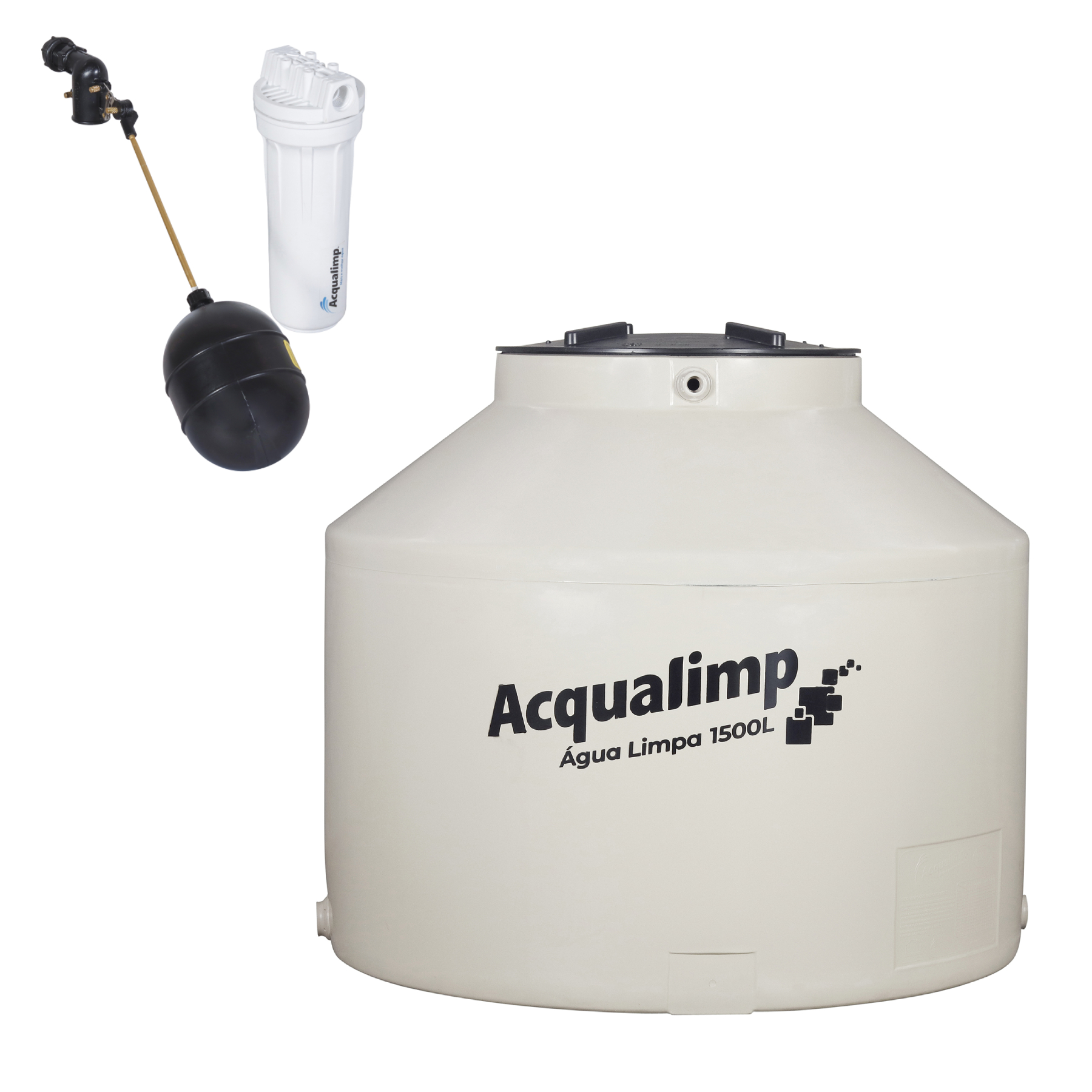 Caixa d Água 1.500L em Polietileno Água Limpa Acqualimp