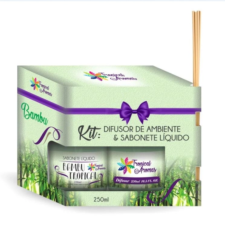 Jogo Difusor Sabonete Bambu Refil