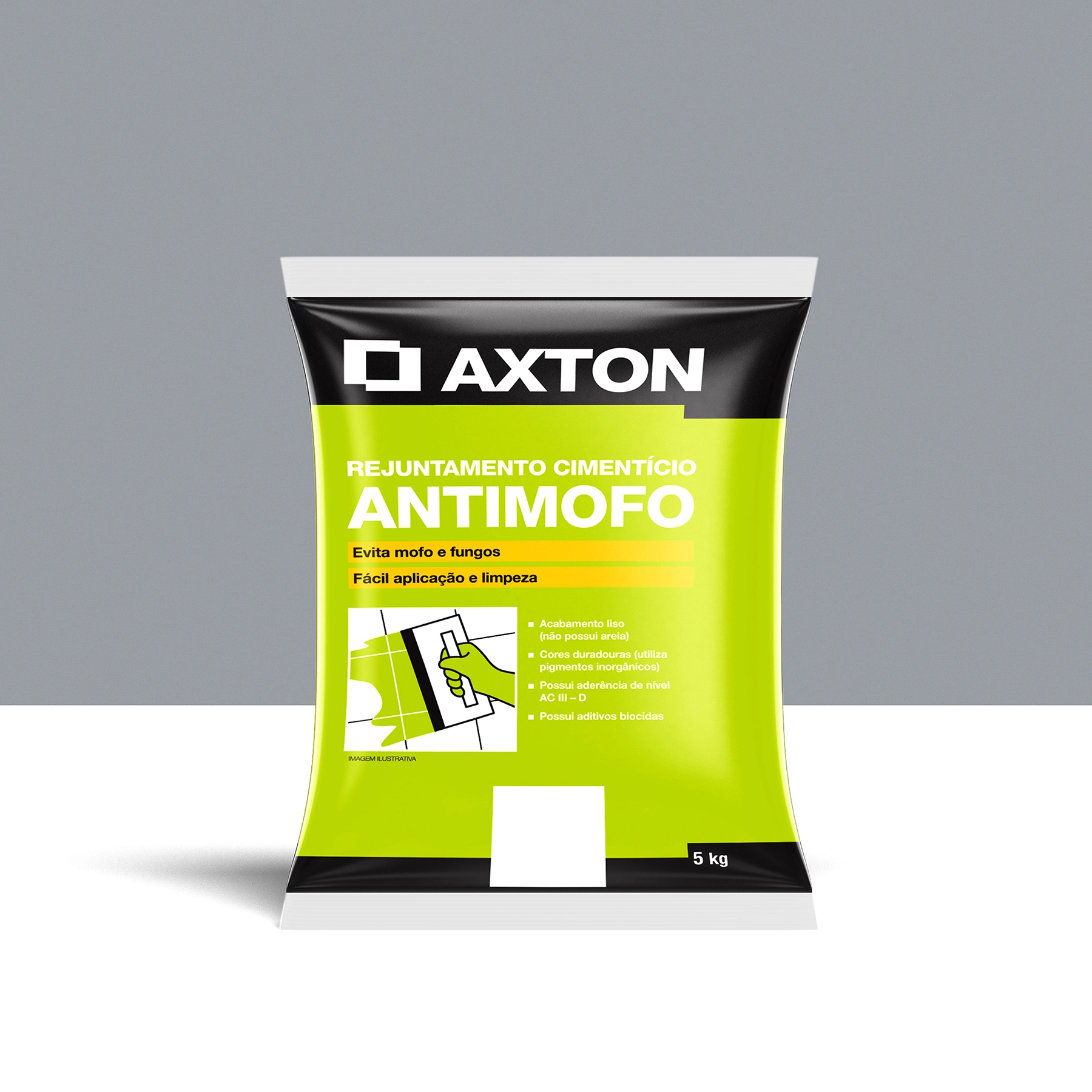 Rejunte Cimentício Aditivado Cinza 5 Kg Axton