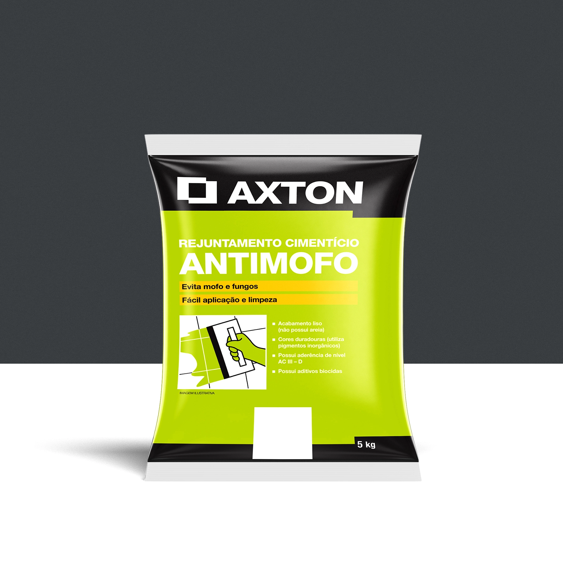 Rejunte Cimentício Aditivado Preto 5 Kg Axton