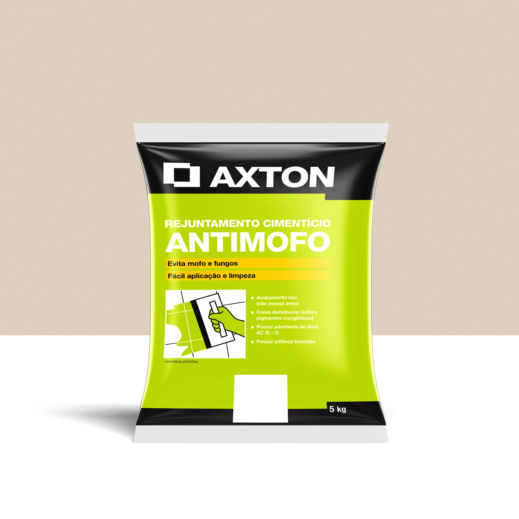 Rejunte Cimentício Aditivado Crema Marfil 5 Kg Axton