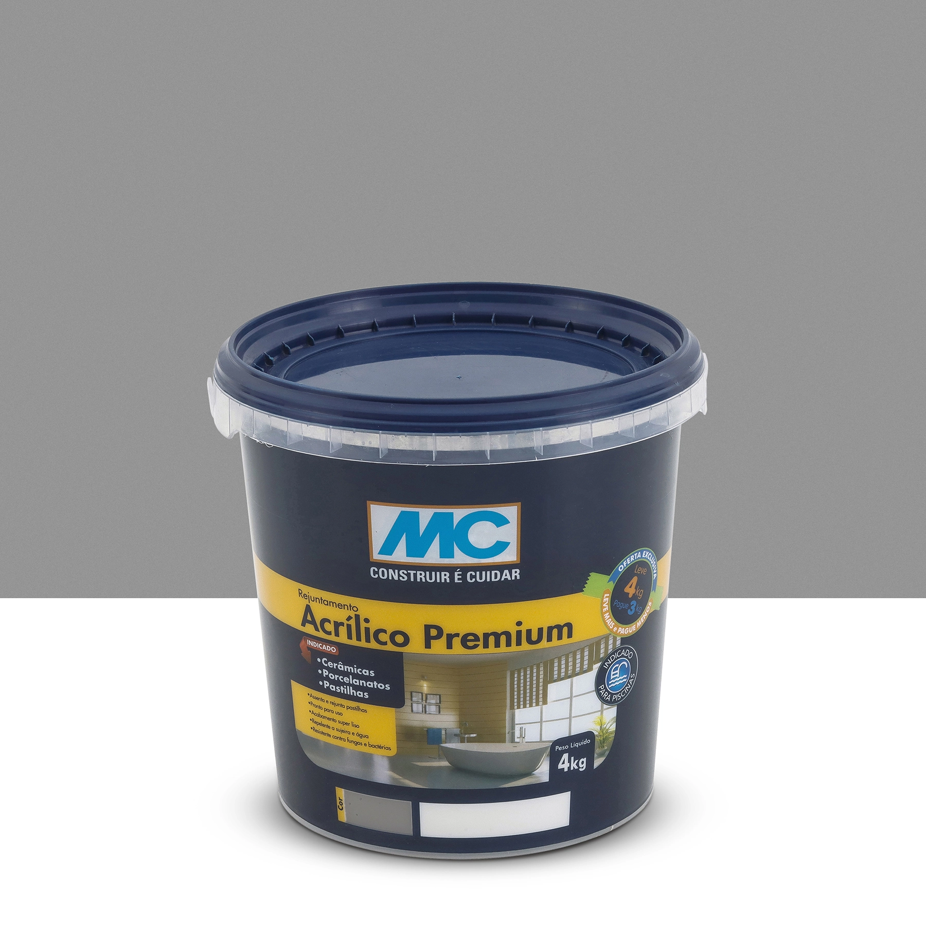 Rejunte Acrílico Premium Cinza Platina 4 Kg MC MC Bauchemie