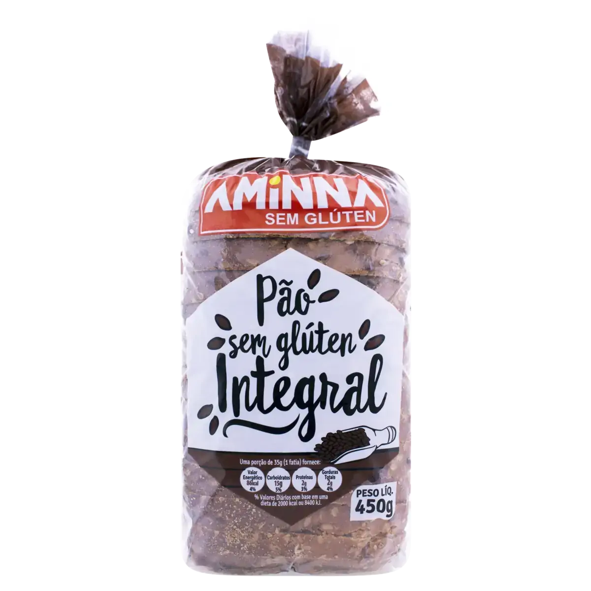 Pão Integral Sem Glúten Aminna Pacote 450g