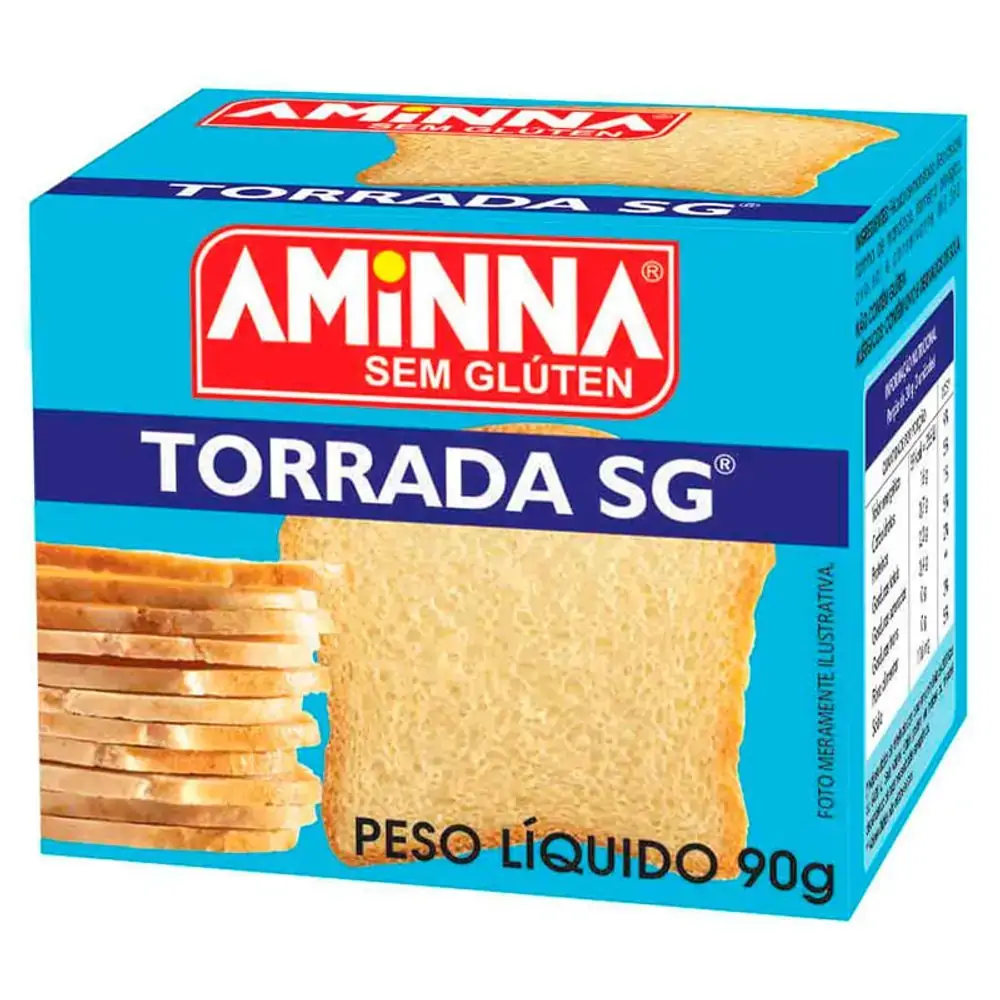 Torrada sem Glúten Sem Açúcar Sem lactose Aminna 90g
