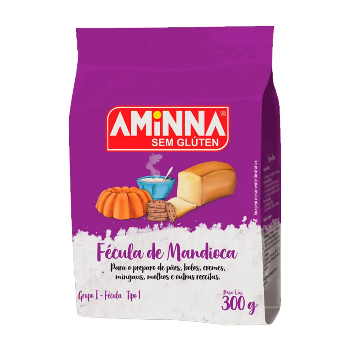 Polvilho Doce Fécula Mandioca Sem Glúten 300g Aminna
