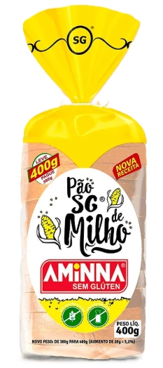 Pão Milho Sem Glúten Aminna Pacote 380g