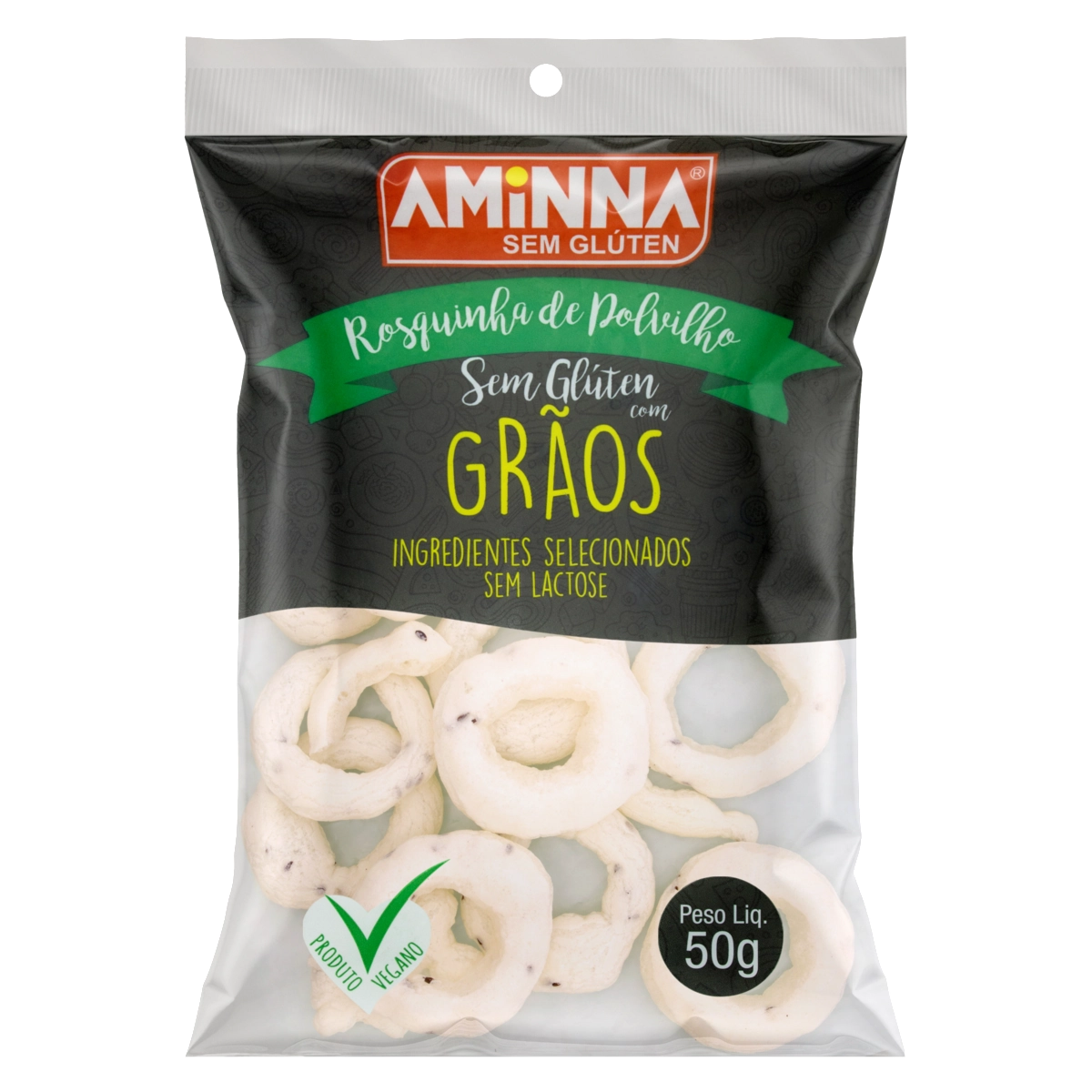 Rosquinha De Polvilho Grãos Aminna Pacote 50g